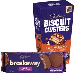 IGA Cadbury Breakaway Biscuits 180g or Biscuit Clusters 120g Selected Varieties offer