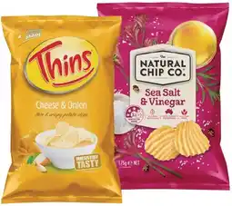 IGA The Natural Chip Co. 175g or Thins Chips 150‑175g or Selected Varieties offer