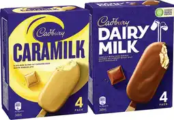 IGA Cadbury Ice Cream Sticks 4 Pack or Minis 6 Pack Selected Varieties offer
