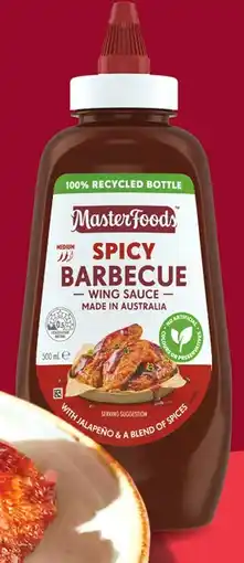 IGA NEW MasterFoods Spicy Barbecue Wing Sauce 500mL offer