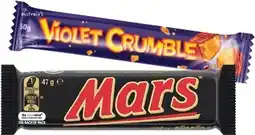 IGA Mars Medium Bars 44‑56g, M&M’s 35‑49g or Violet Crumble 50g Selected Varieties offer