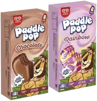 IGA Streets Paddle Pop 8 Pack Selected Varieties offer