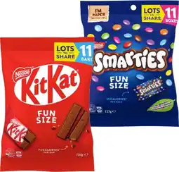 IGA Nestlé KitKat, Smarties or Milky Bar Fun Size 11 Pack Selected Varieties offer