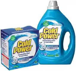 IGA Cold Power Laundry Liquid 2 Litre or Powder 2kg Selected Varieties offer