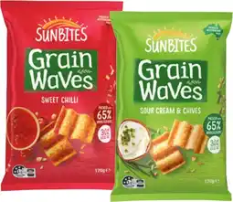 IGA Sunbites Grain Waves Wholegrain Chips 170g, PopCorners 130g or Simply Chips 120g Selected Varieties offer