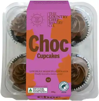 Country Chef Cupcakes 4 Pack Selected Varieties