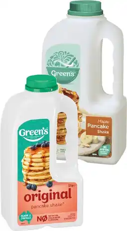 IGA Green’s Pancake Shake or Original 325-375g Selected Varieties offer