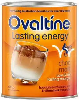 IGA Ovaltine Lasting Energy Choc Malt Drink 480g offer