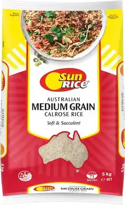 IGA SunRice Medium Grain White or Brown Rice 5kg offer