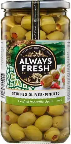 IGA Always Fresh Olives Stuffed Pimento 700g offer