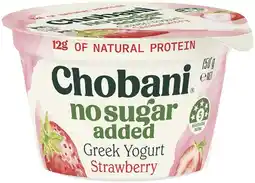 IGA Chobani No Added Sugar Yogurt Strawberry 150g offer