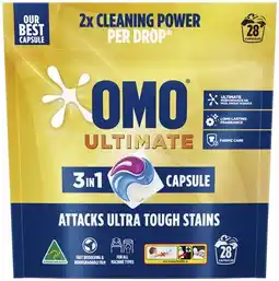 IGA OMO Ultimate Laundry Liquid 2 Litre, Powder 2kg or Capsules 28 Pack Selected Varieties offer