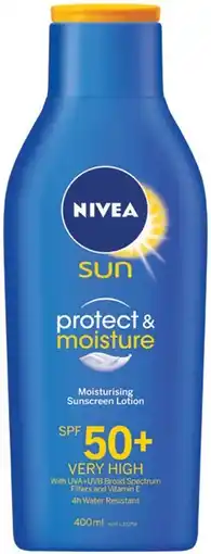 IGA Nivea SPF50+ Sun Protect & Moisture Sunscreen 400mL offer