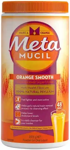 IGA Metamucil Daily Fibre Supplement Orange Smooth Powder 283g offer