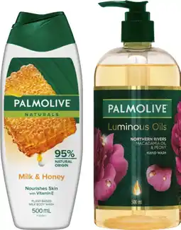 IGA Palmolive Body Wash 450‑500mL or Luminous Oils Liquid Hand Wash 500mL Selected Varieties offer