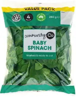 IGA Community Co Baby Spinach Big Bag 260g offer