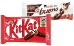 IGA Nestlé Medium Bars 35-55g, Kinder Bueno 39-43g or Darrell Lea Choc Logs 3 Pack Selected Varieties offer