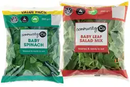 IGA Community Co Baby Spinach Big Bag or Baby Leaf Salad Mix 260g offer
