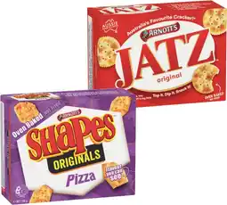 IGA Arnott’s Jatz Shapes or Salada Crackers Selected Varieties offer