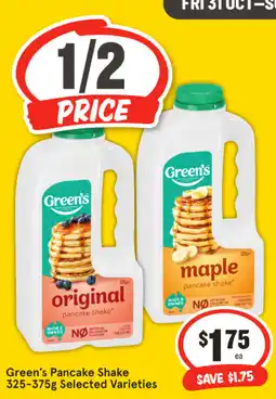 IGA Green's Pancake Shake Selected Varieties offer