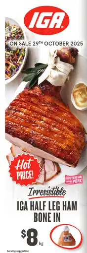 IGA IGA HALF LEG HAM BONE IN offer