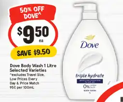 IGA Dove Body Wash Selected Varieties offer