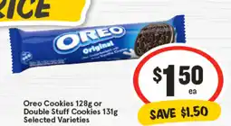 IGA Oreo Cookies or Double Stuff Cookies Selected Varieties offer