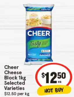 IGA Cheese Block Selected Varieties $12.50 per kg offer