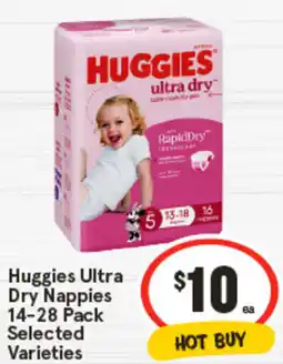 IGA Huggies Ultra Dry Nappies Selected Varieties offer
