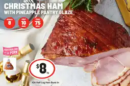 IGA IGA Half Leg Ham Bone In offer