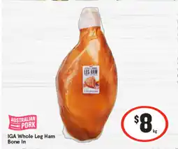 IGA IGA Whole Leg Ham Bone In offer