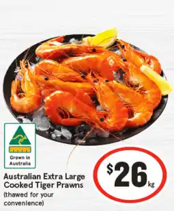 IGA Australian Extra Large Cooked Tiger Prawns offer