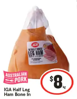 IGA IGA Half Leg Ham Bone In offer