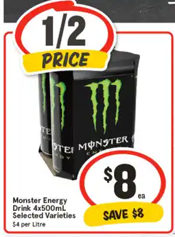 IGA Monster Energy Drink Selected Varieties offer