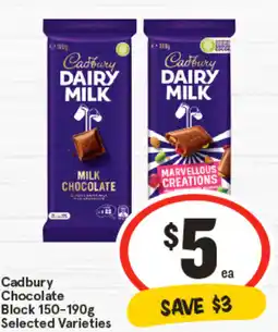 IGA Cadbury Chocolate Block Selected Varieties offer