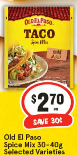 IGA Old El Paso Spice Mix Selected Varieties offer