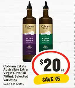 IGA Cobram Estate Australian Extra Virgin Olive Oil Selected Varieties offer