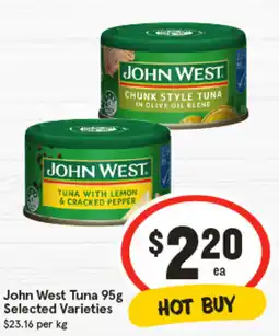 IGA John West Tuna Selected Varieties offer
