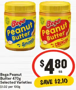 IGA Bega Peanut Butter Selected Varieties $1.02 per 100g offer