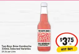 IGA Two Boys Brew Kombucha Selected Varieties $11.36 per Litre offer