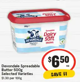 IGA Devondale Spreadable Butter Selected Varieties offer