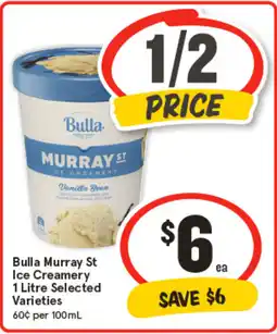 IGA Bulla Murray St Ice Creamery Selected Varieties offer