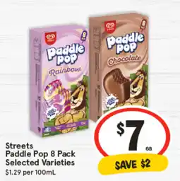 IGA Streets Paddle Pop Selected Varieties offer