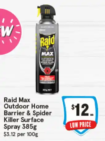 IGA Raid Max Outdoor Home Barrier & Spider Killer Surface Spray offer