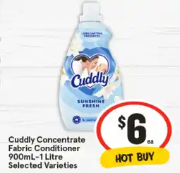 IGA Cuddly Concentrate Fabric Conditioner Selected Varieties offer