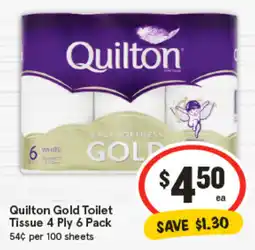 IGA Quilton Gold Toilet Tissue 4 Ply offer