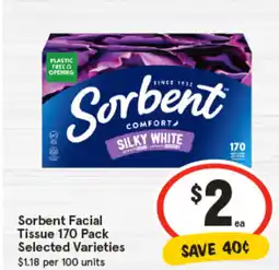 IGA Sorbent Facial Tissue Selected Varieties offer