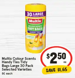 IGA Multix Colour Scents Handy Ties Tidy Bags Large Selected Varieties offer