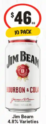 IGA Jim Beam 4.8% Varieties offer