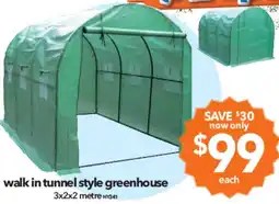 Cheap as Chips walk in tunnel style greenhouse offer